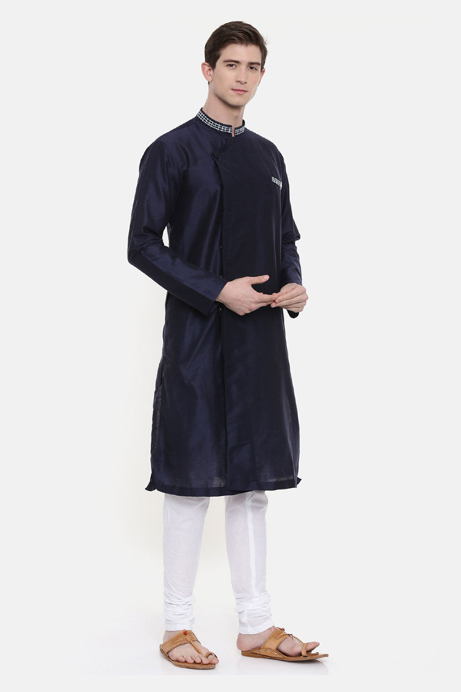 Navy Blue Overlap Kurta Set