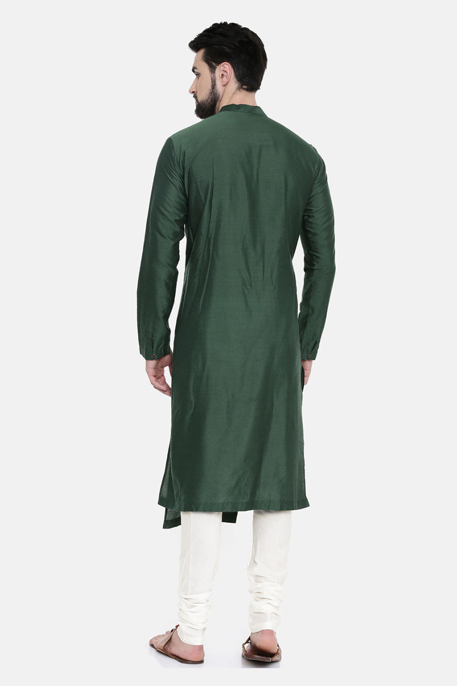 Bottle Green Hand-Embroidered Kurta Set