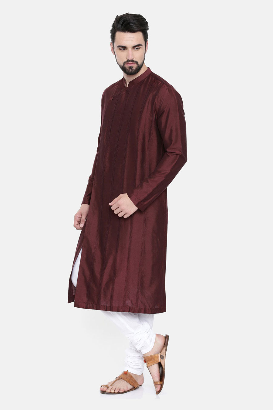 Chocolate Brown Pintuck Kurta Set