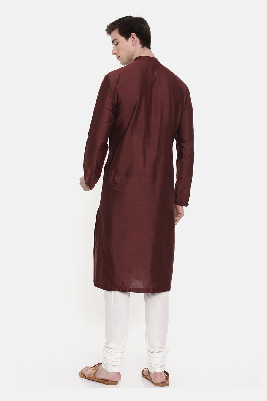 Brown Overlap Kurta Set