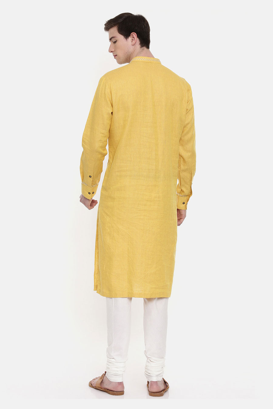 Yellow Linen Kurta Set 