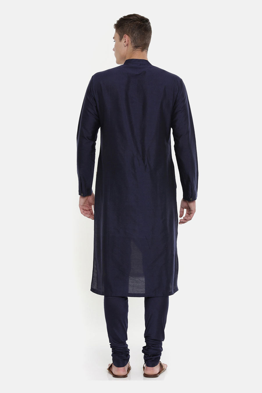 Blue Colour-Blocked Kurta Set