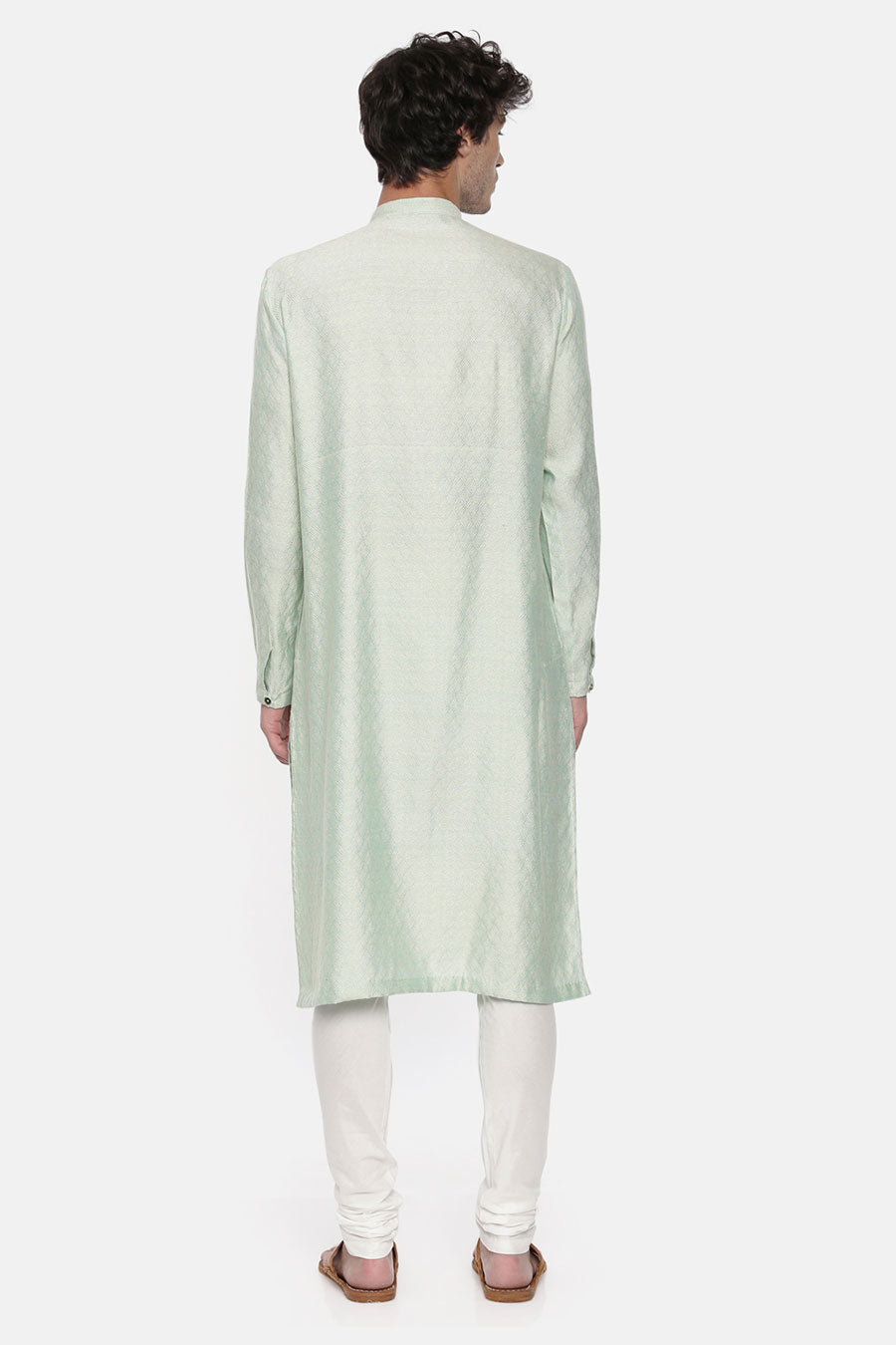 Mint Green Jacquard Kurta Set