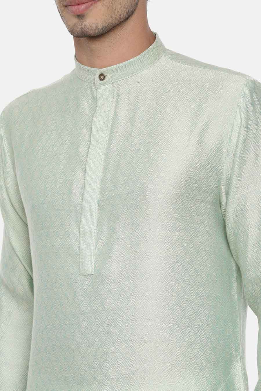 Mint Green Jacquard Kurta Set