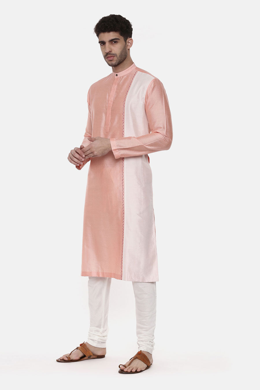 Pink & Ivory Embroidered Kurta Set