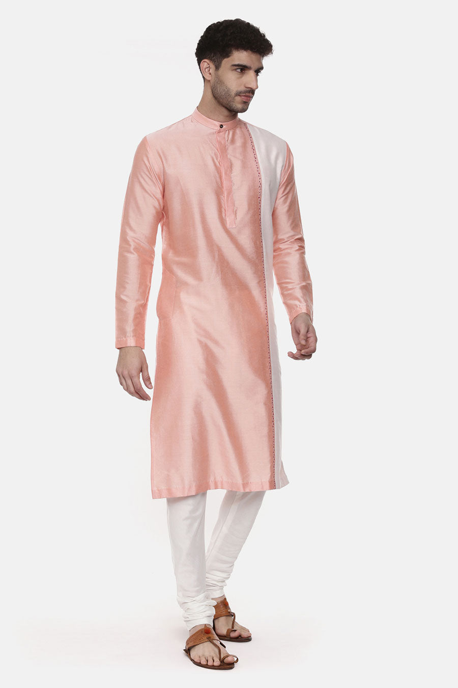 Pink & Ivory Embroidered Kurta Set