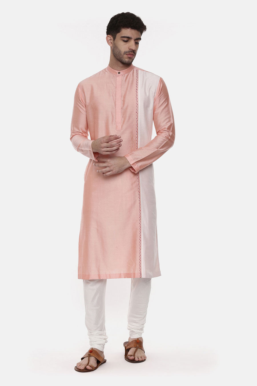 Pink & Ivory Embroidered Kurta Set