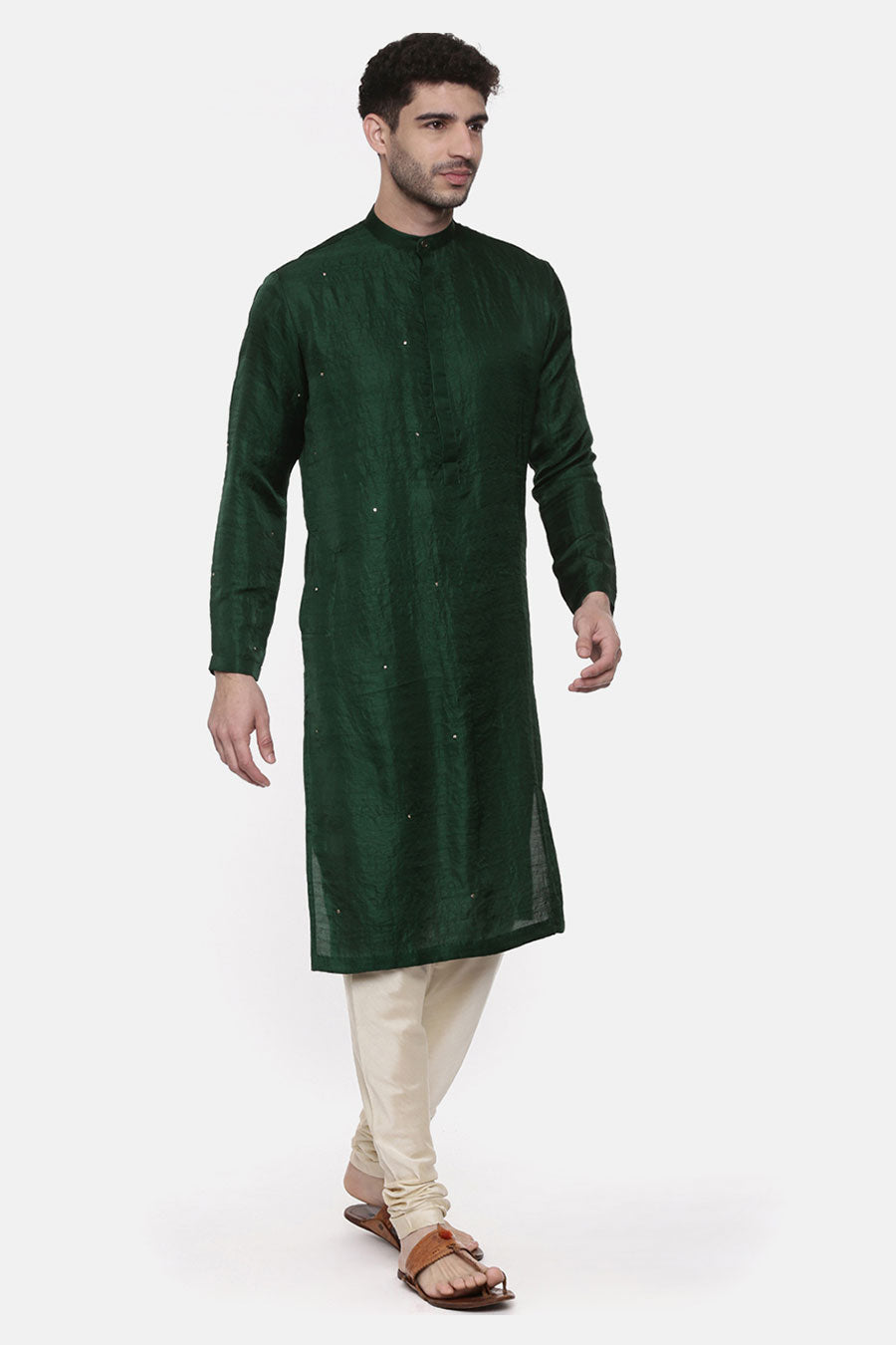 Green Embellished Kurta Set 