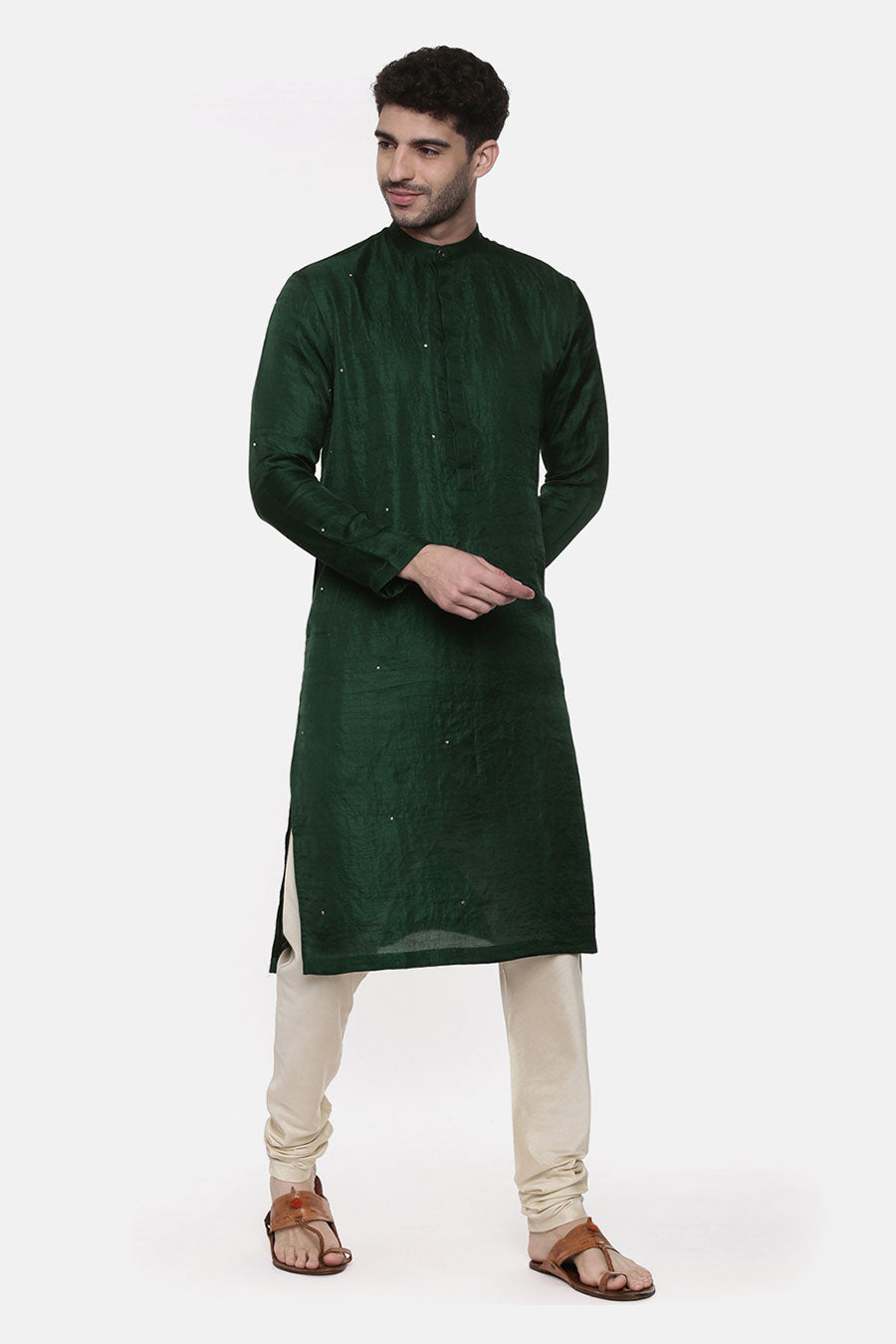 Green Embellished Kurta Set 