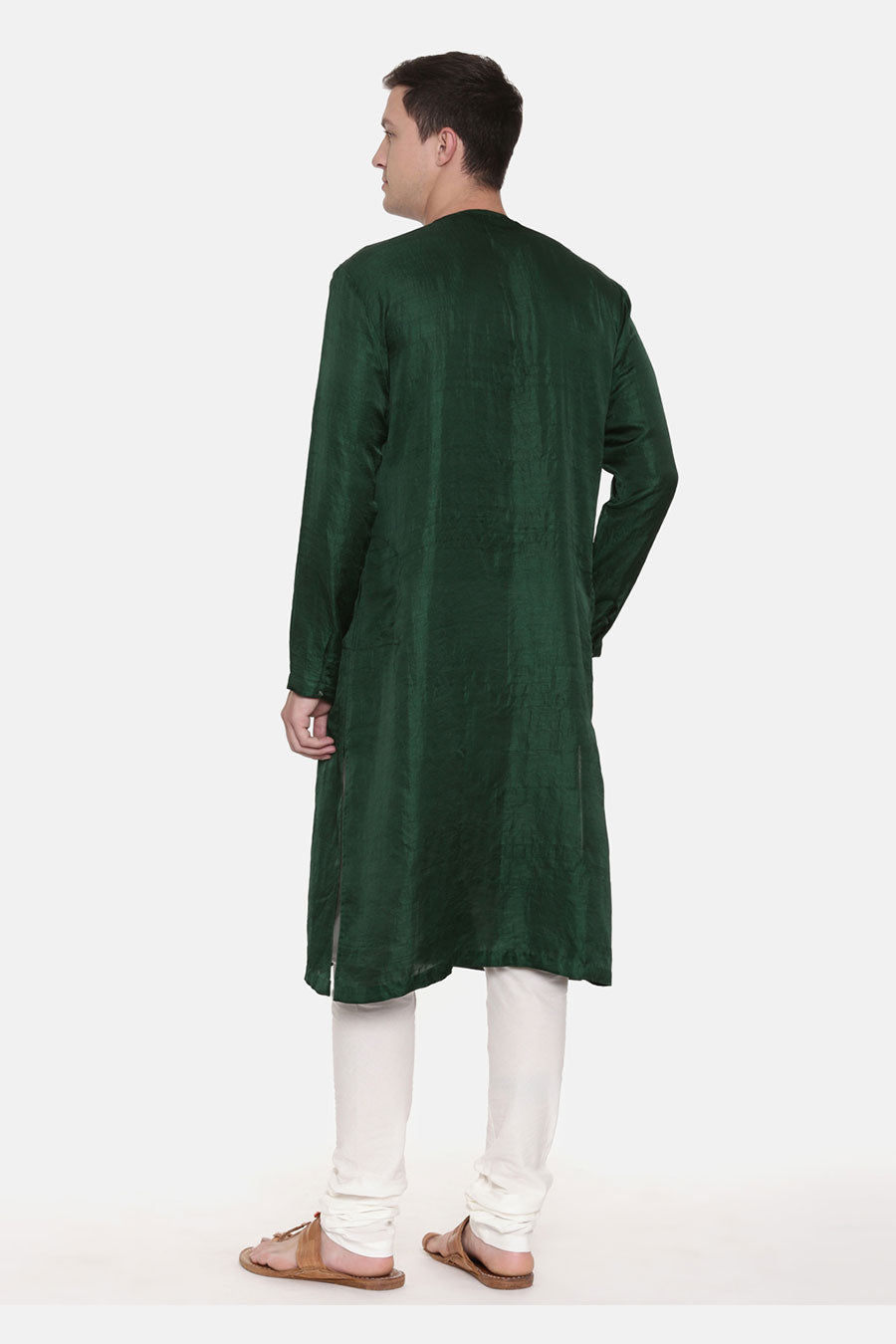 Green Chanderi Kurta Set