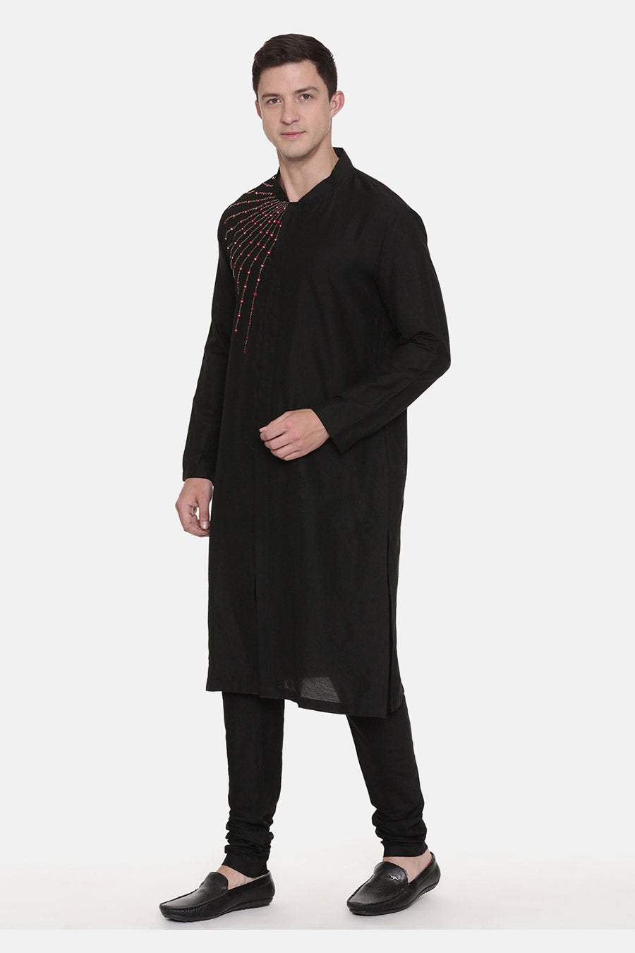 Black Embroidered Kurta Set 