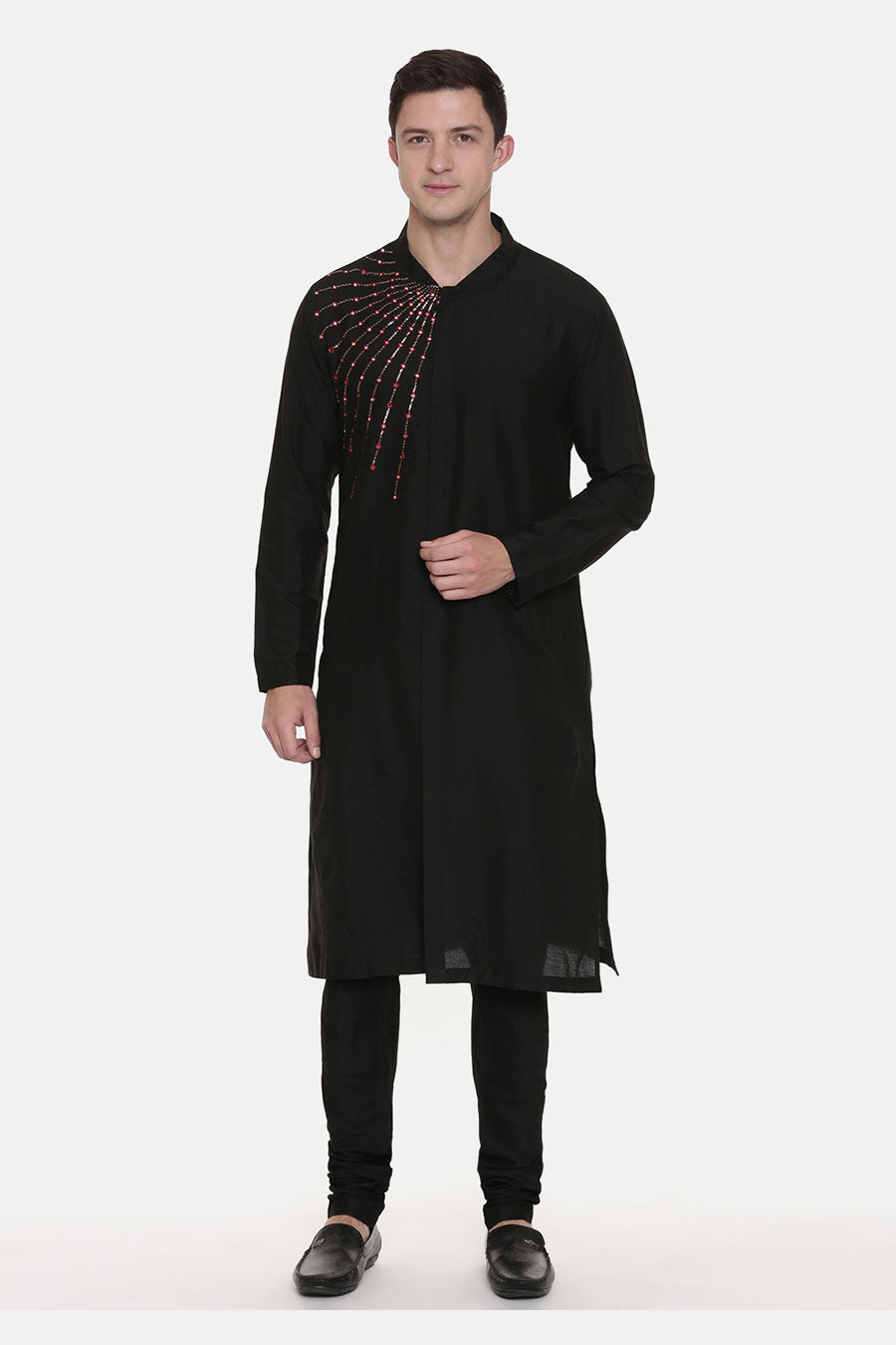 Black Embroidered Kurta Set 