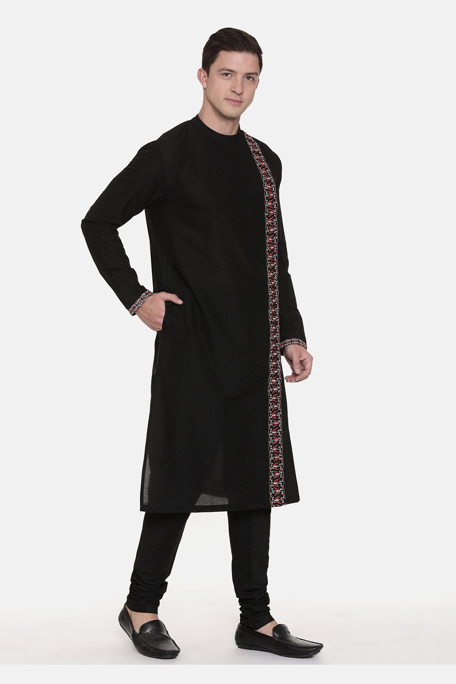 Black Embroidered Kurta Set