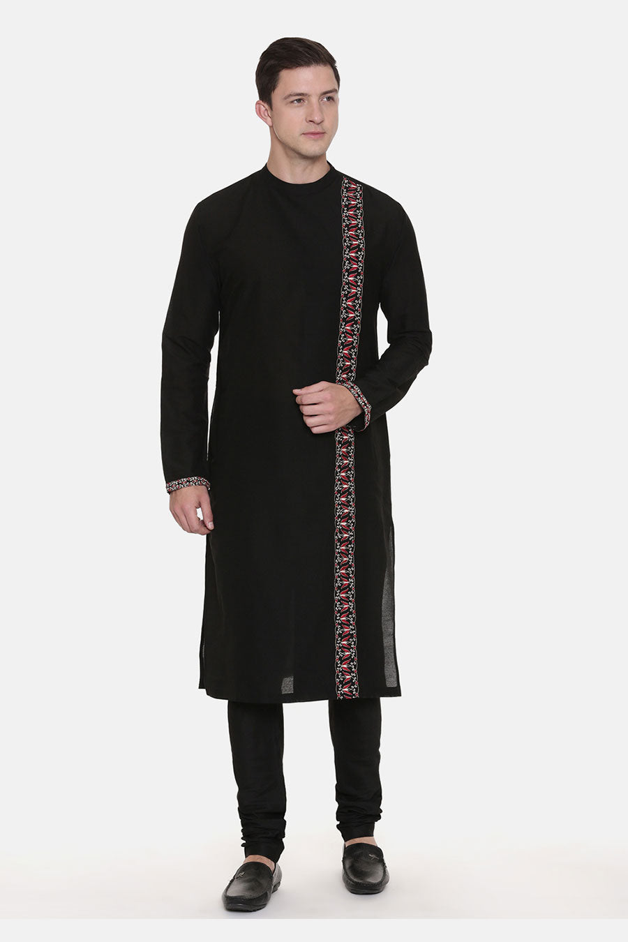 Black Embroidered Kurta Set