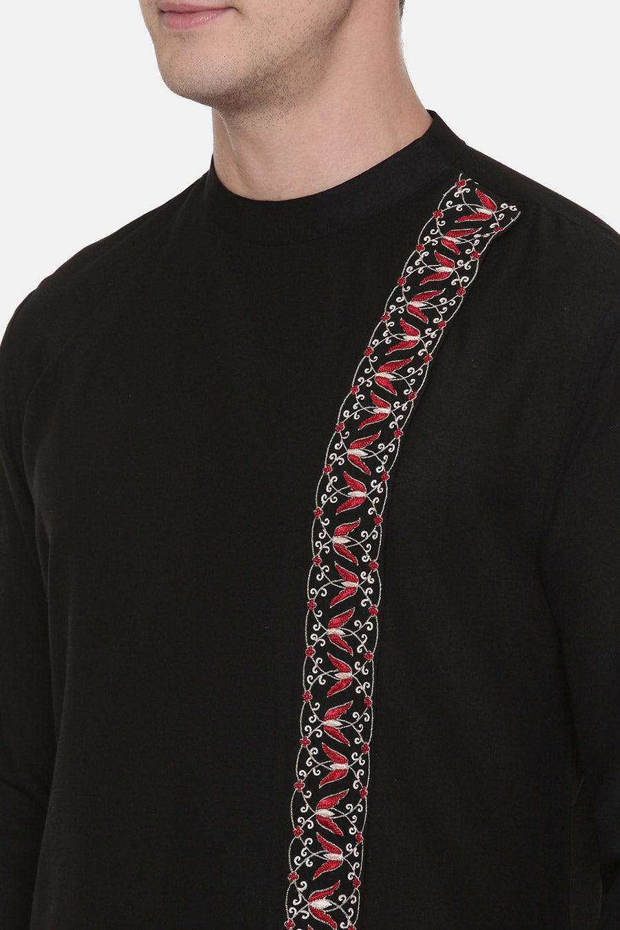 Black Embroidered Kurta Set