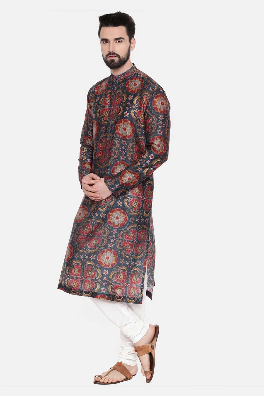 Teal Green Printed Kurta Set 