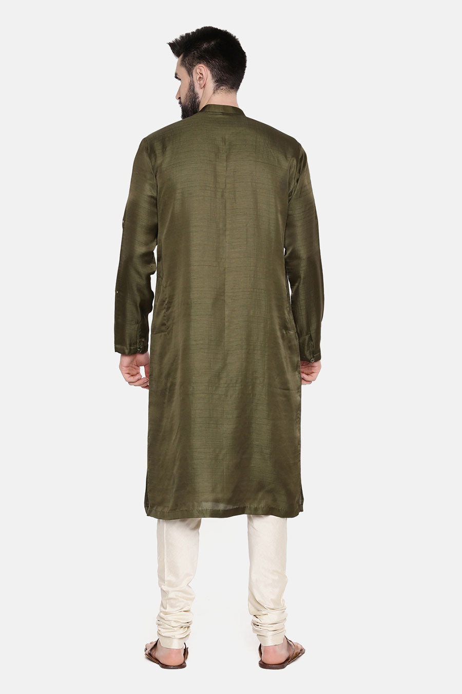 Mehandi Green Embellished Kurta Set