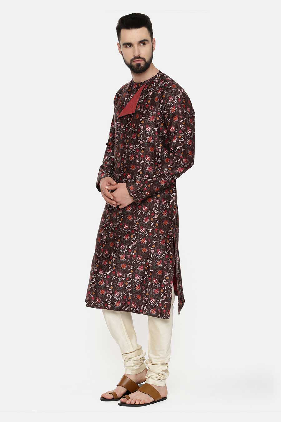 Brown Printed Kurta Set