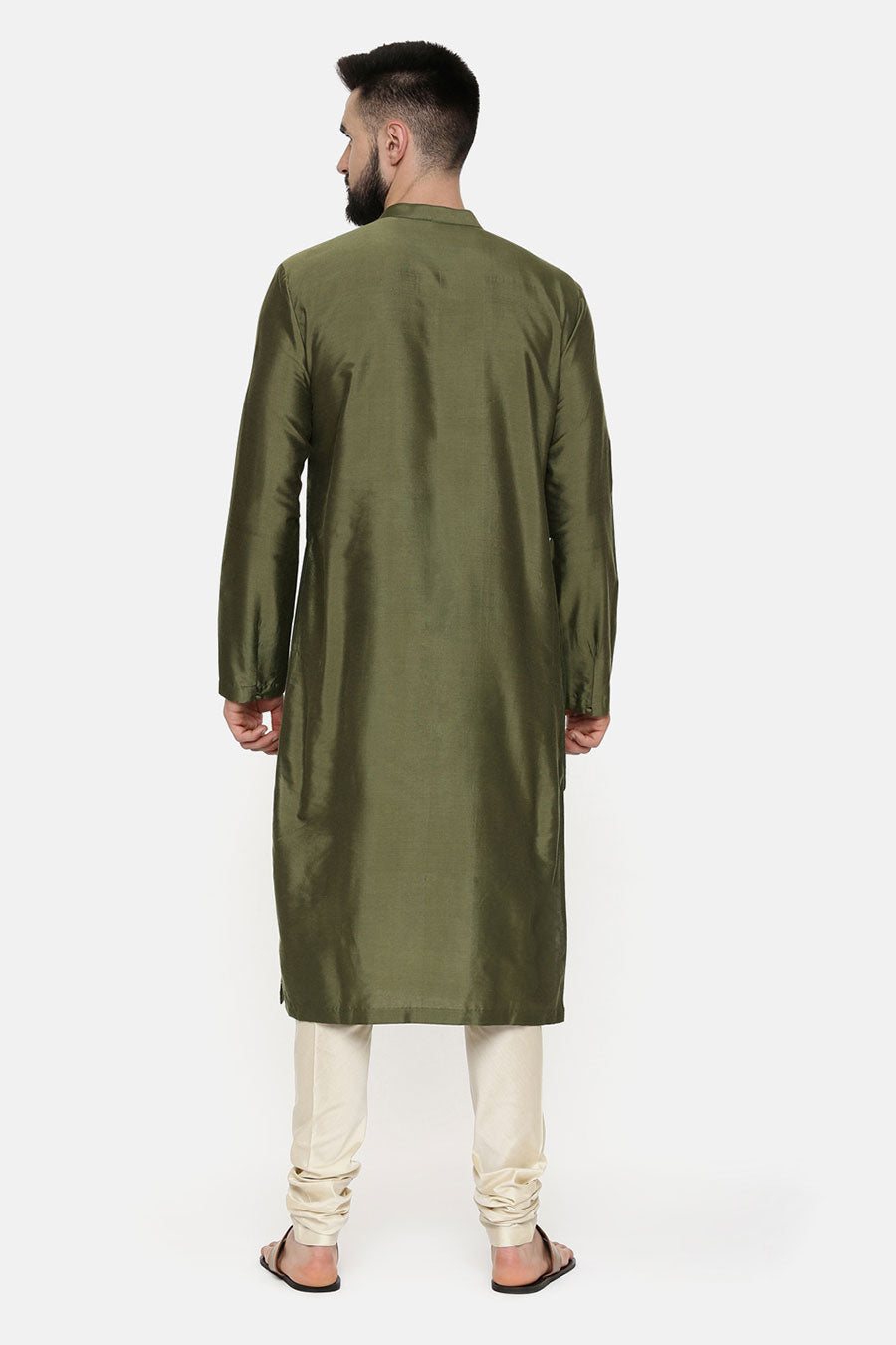 Green Overlap Layered Kurta Set