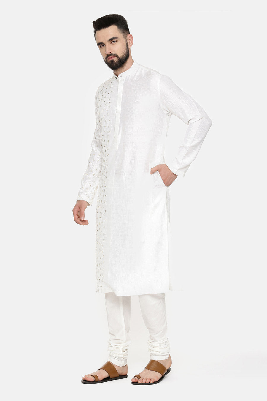 Ivory Hand-Embroidered Kurta Set