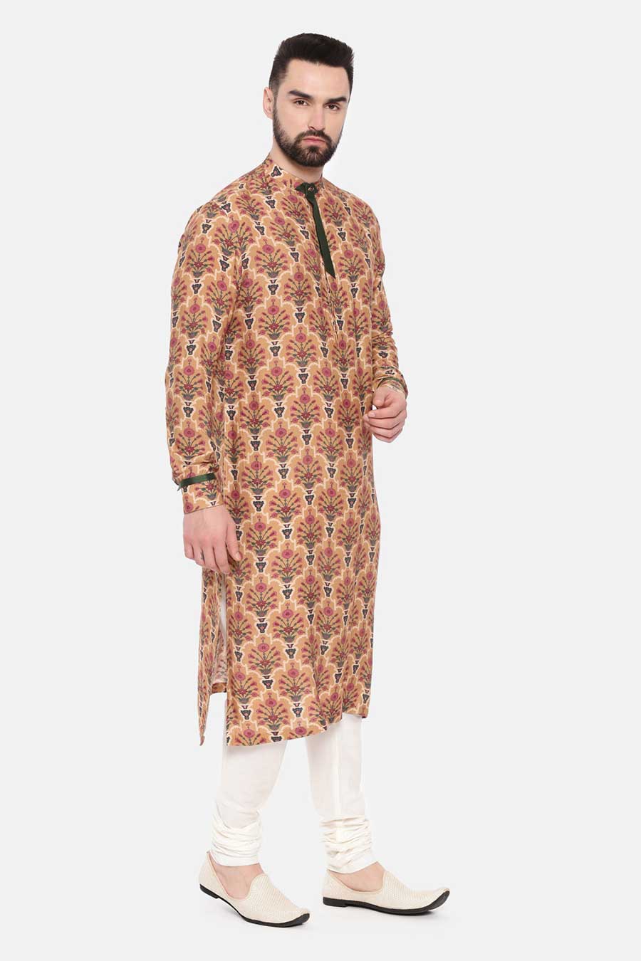 Beige Printed Kurta Set