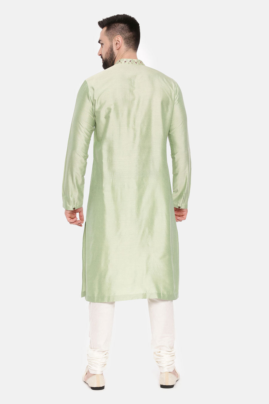 Pista Green Embroidered Kurta Set