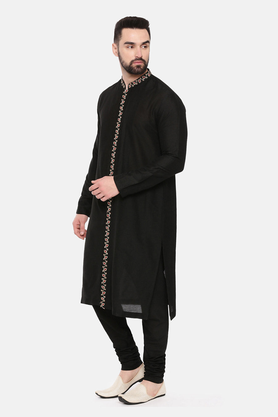 Black Embroidered Kurta Set