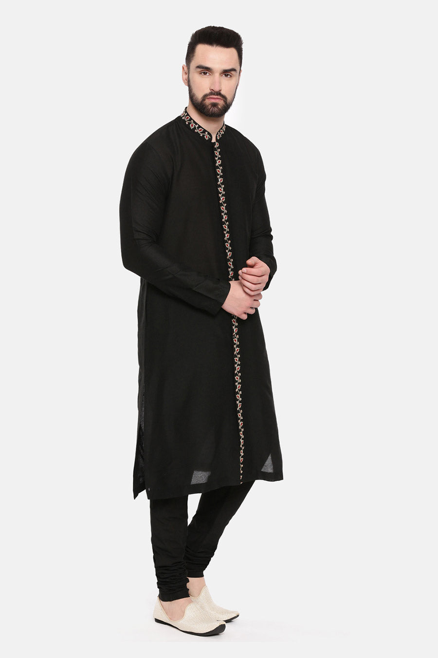 Black Embroidered Kurta Set