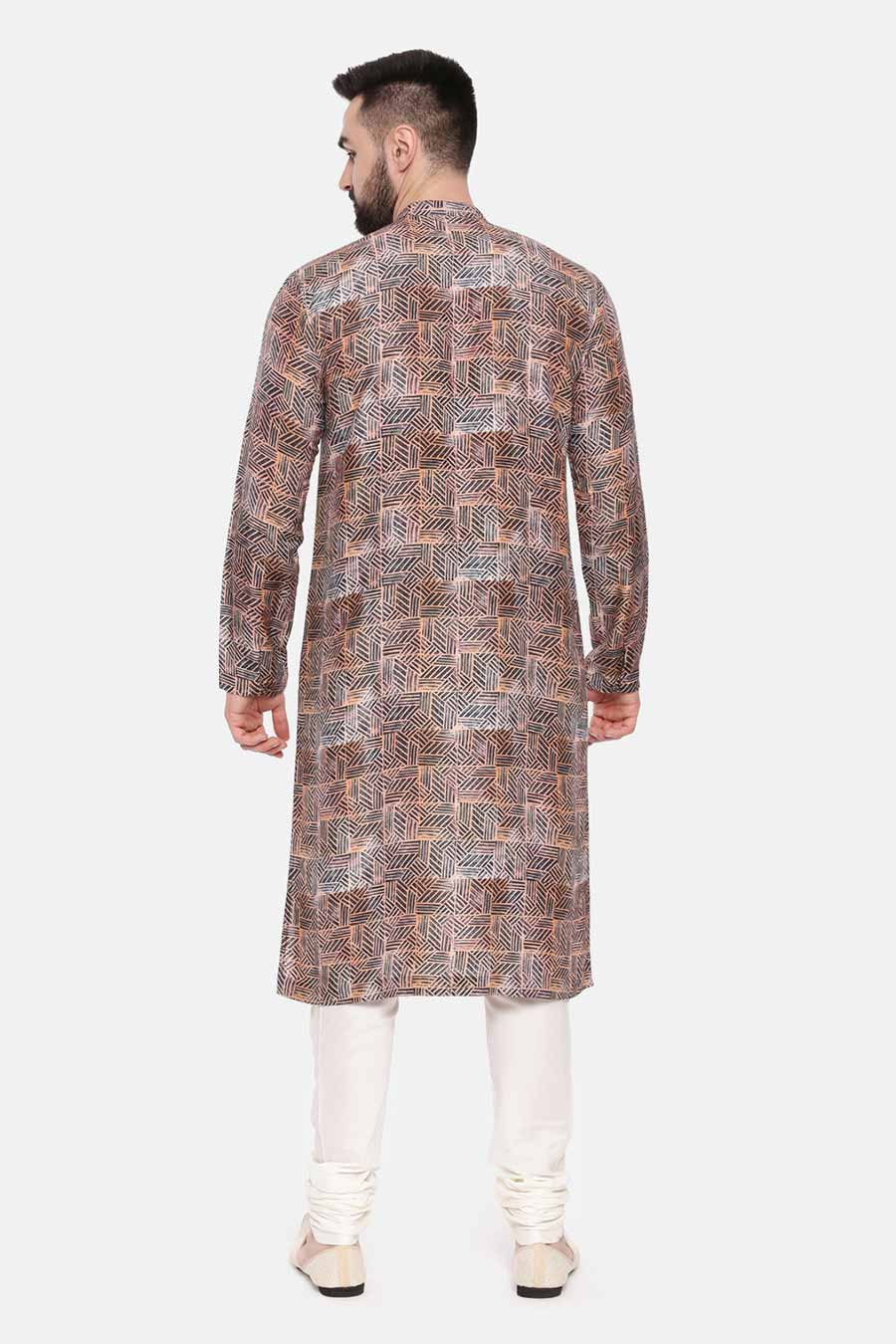 Brown Printed Kurta Set