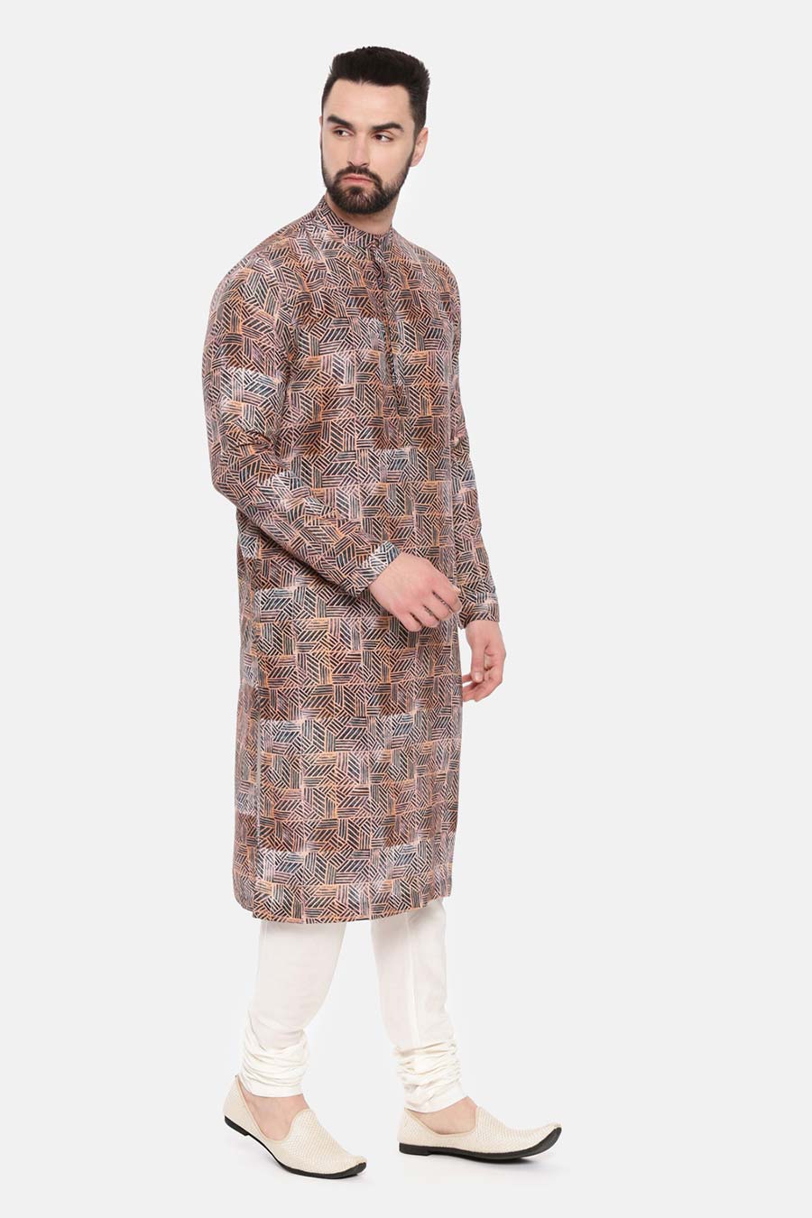 Brown Printed Kurta Set