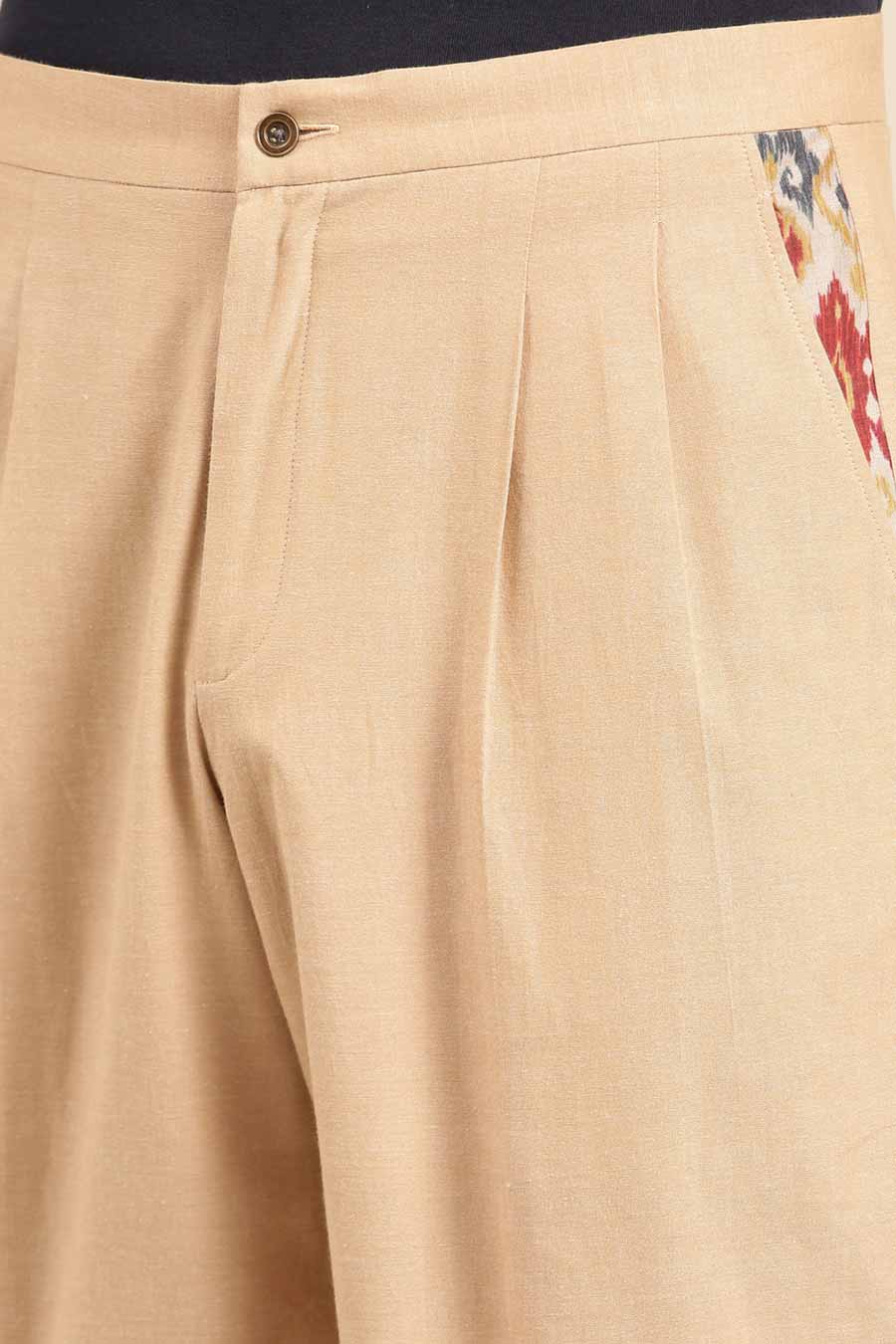 Beige Malai Cotton Pants