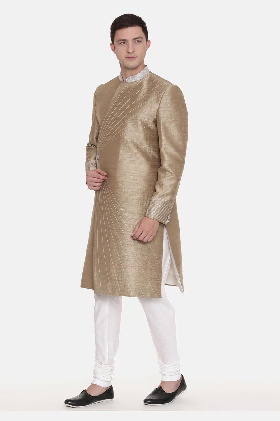 Gold Stitch Detailed Sherwani Set