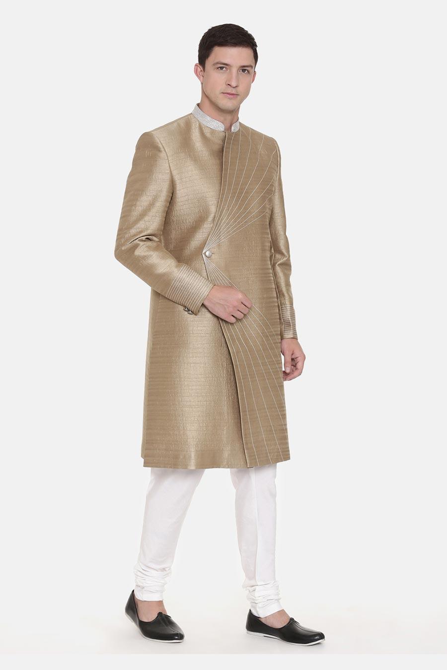 Gold Stitch Detailed Sherwani Set