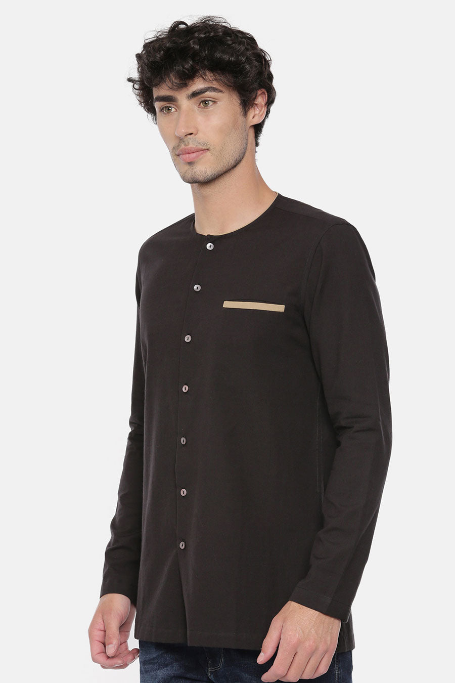 Black Classic Short Kurta