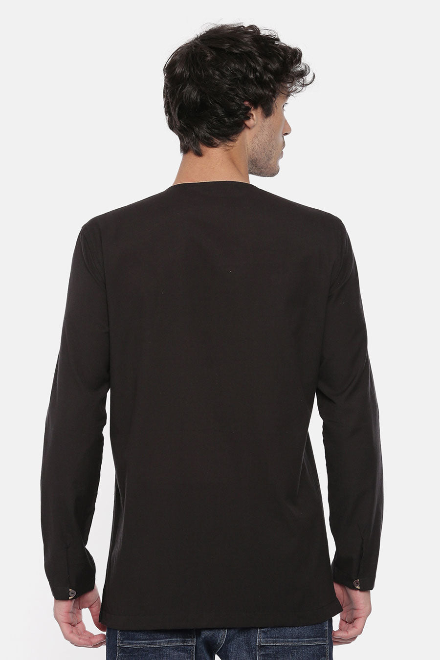 Black Classic Short Kurta