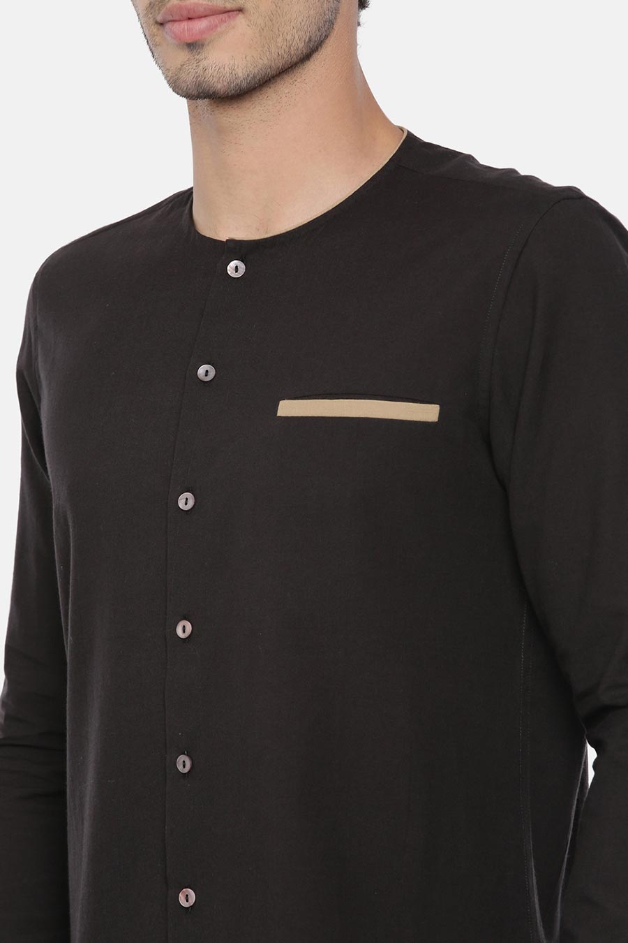 Black Classic Short Kurta