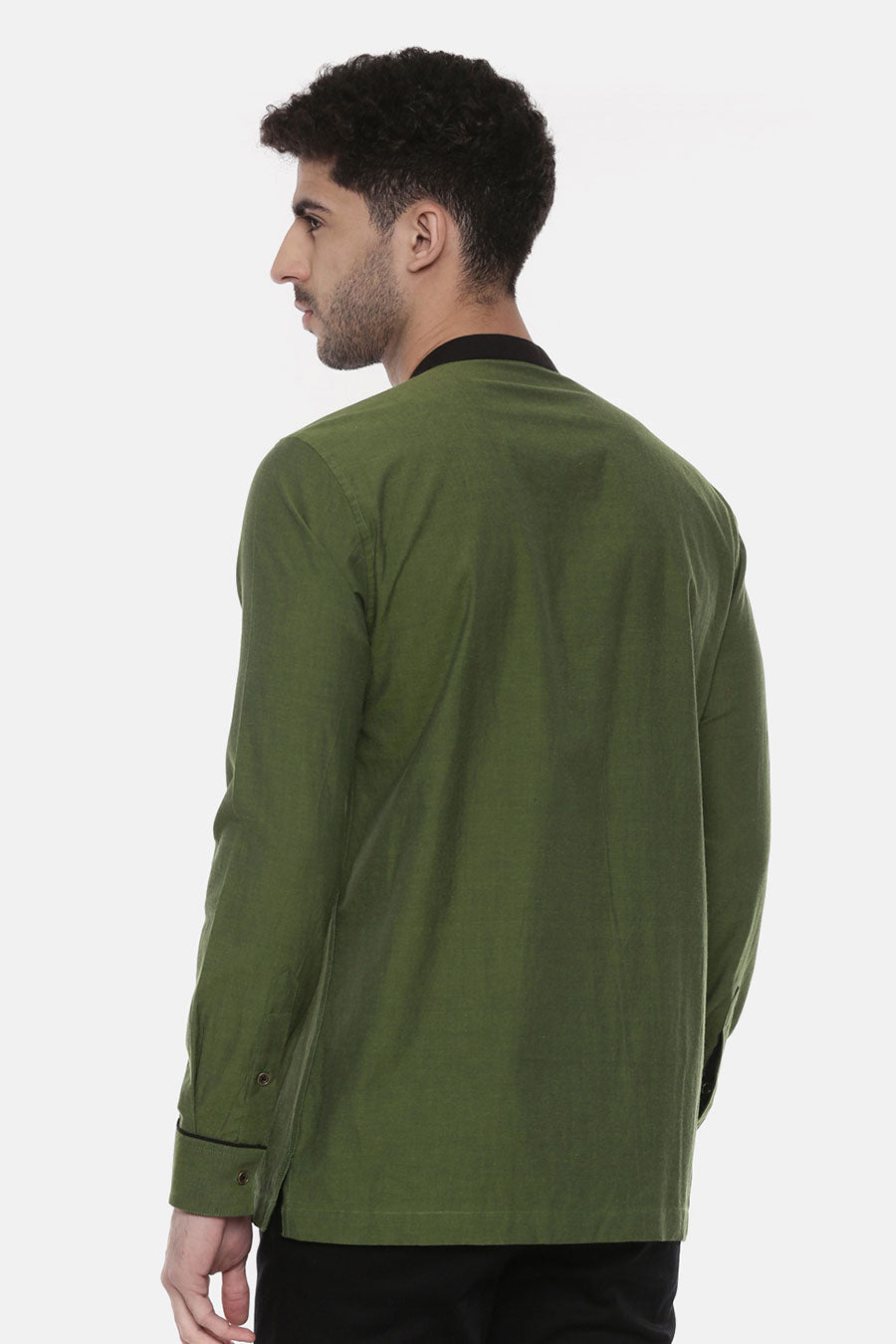 Green Cotton Short Kurta