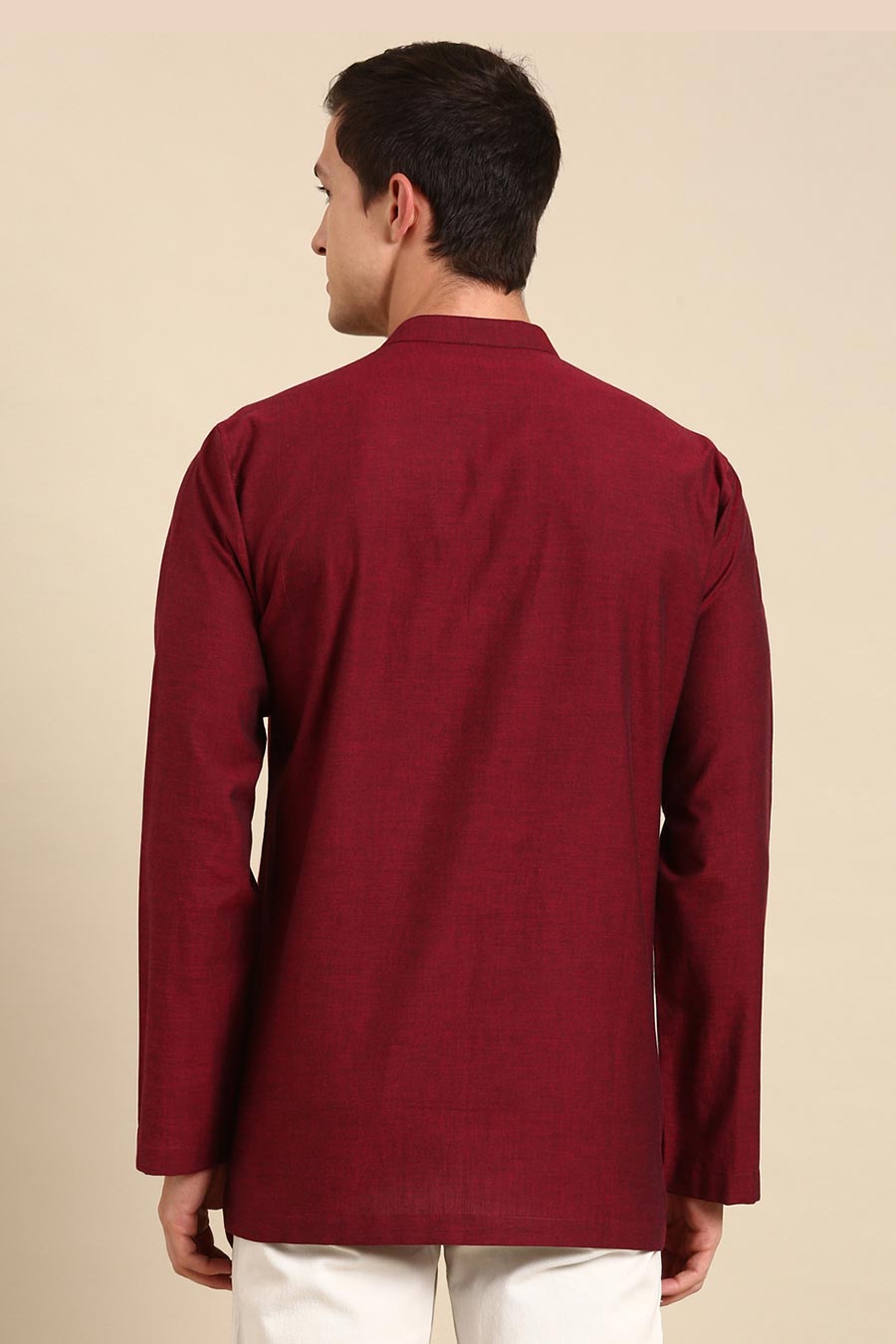 Maroon Zipper Short Kurta