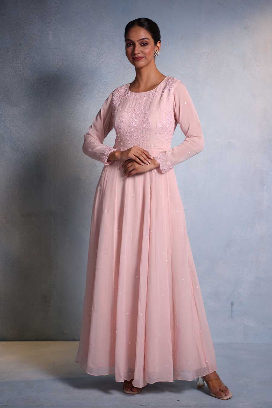 Pink Aamani Embroidered Anarkali Gown