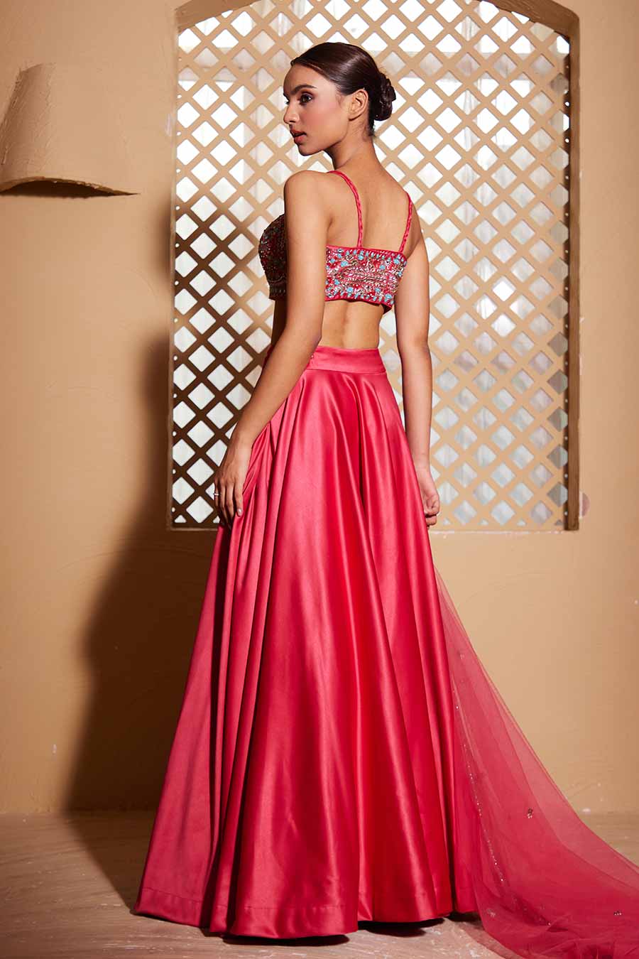 Pink Gul Hand-Embroidered Lehenga Set