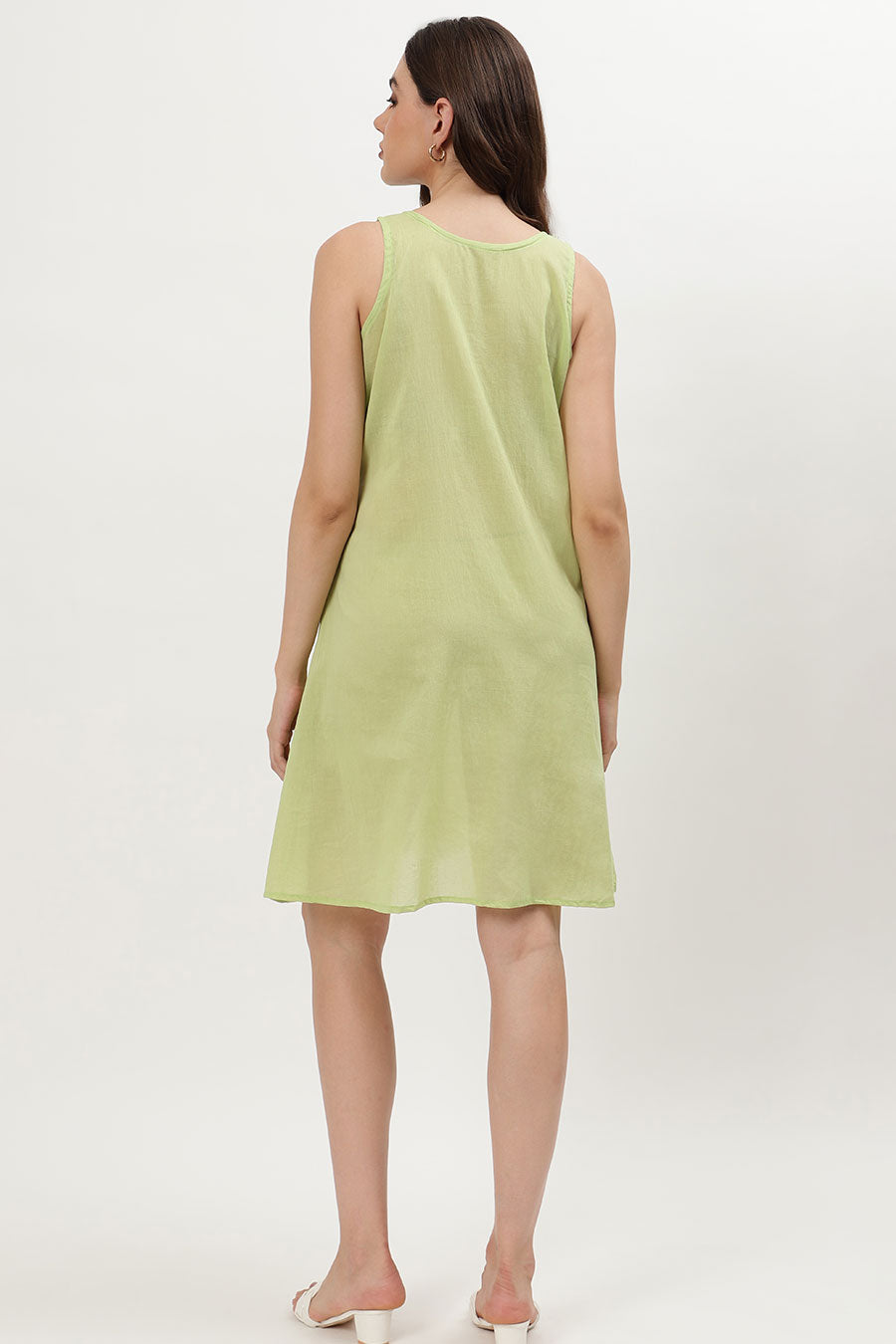 Light Green Ikat Printed Dress