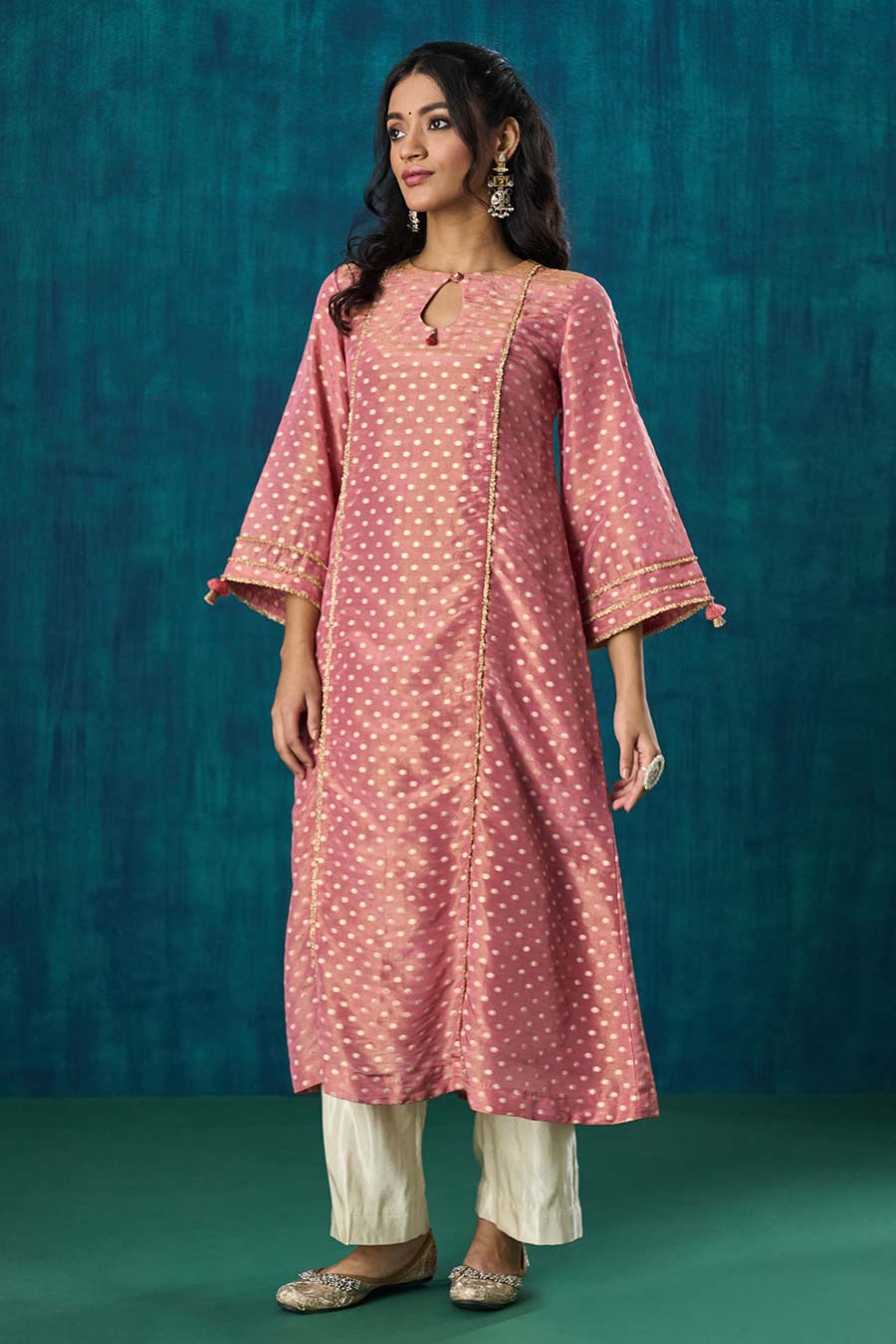 Pink Zari Butti Amala Kurta