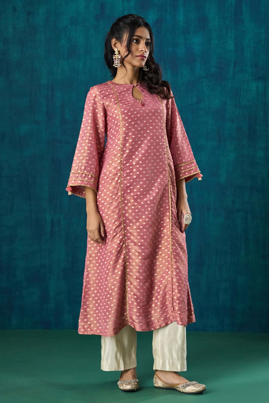 Pink Zari Butti Amala Kurta