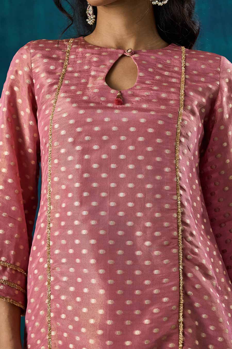 Pink Zari Butti Amala Kurta