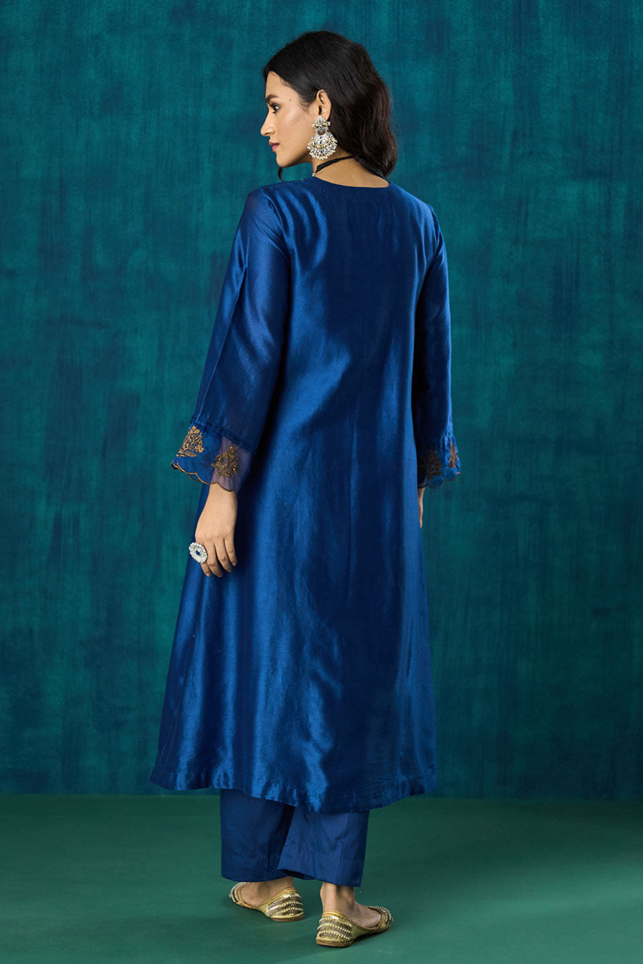 Navy Blue Hand-Embellished Leela Kurta