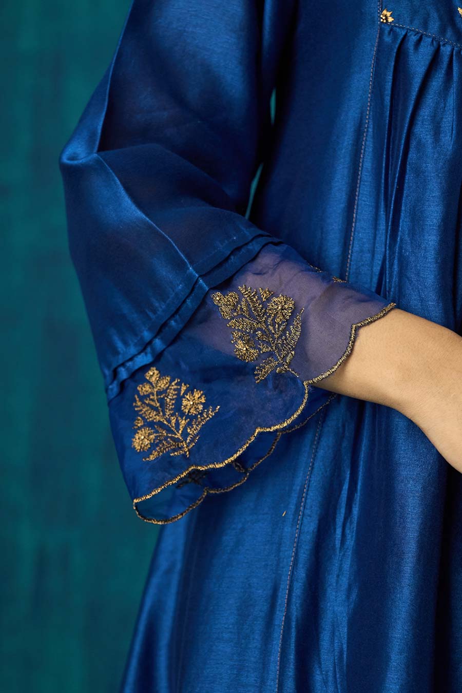 Navy Blue Hand-Embellished Leela Kurta