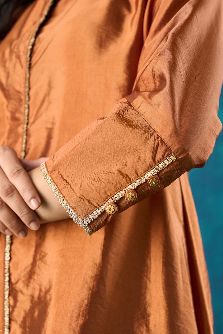 Rust High-Low Sanika Kurta