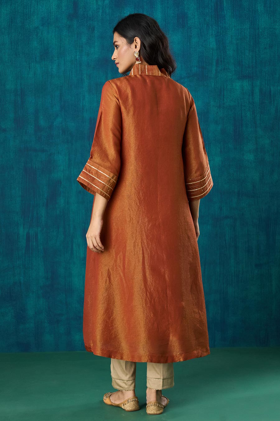 Rust Embellished Navika Kurta