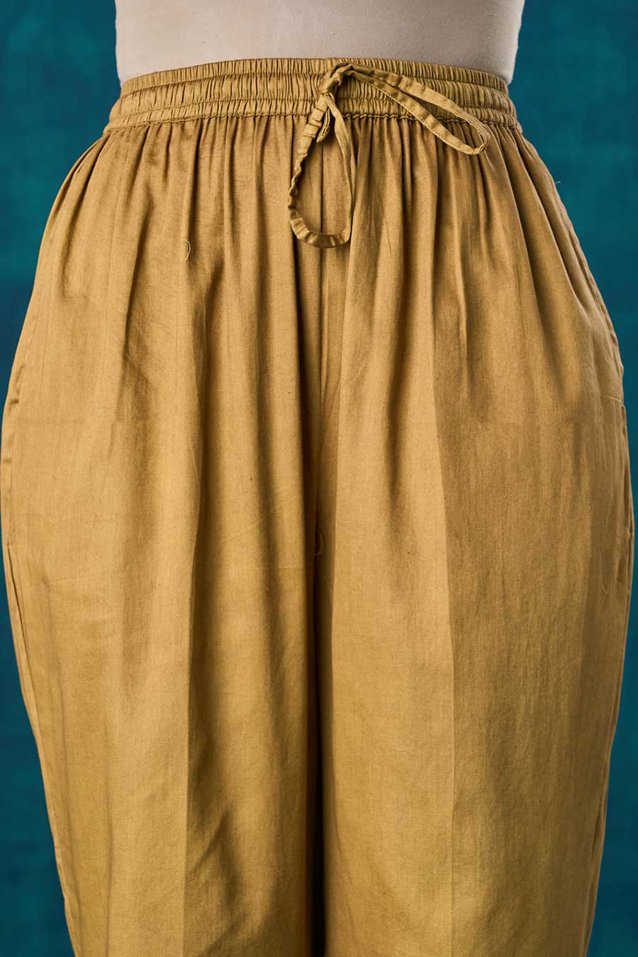 Antique Gold Cotton Silk Pant