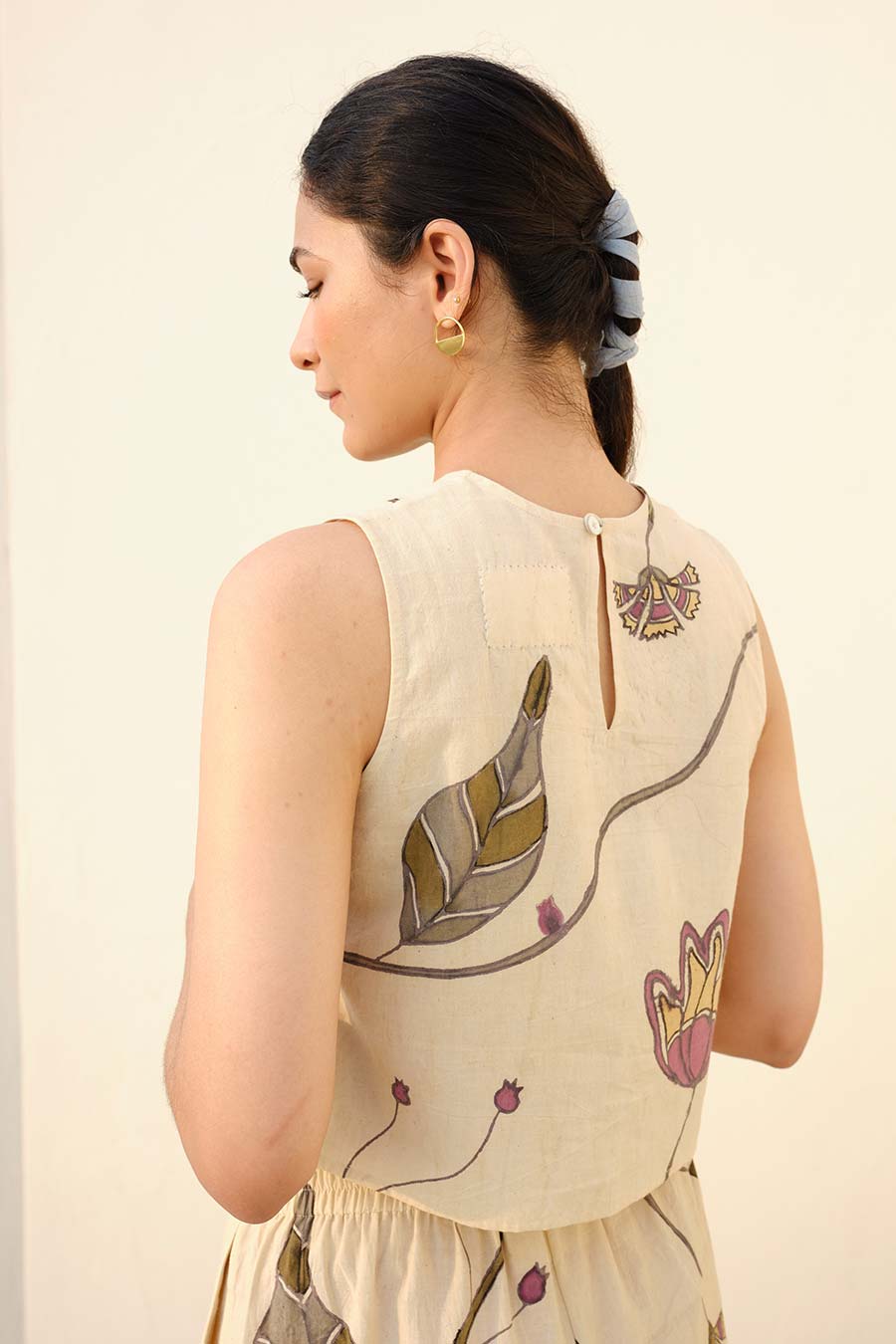 Beige Hand-Painted Top